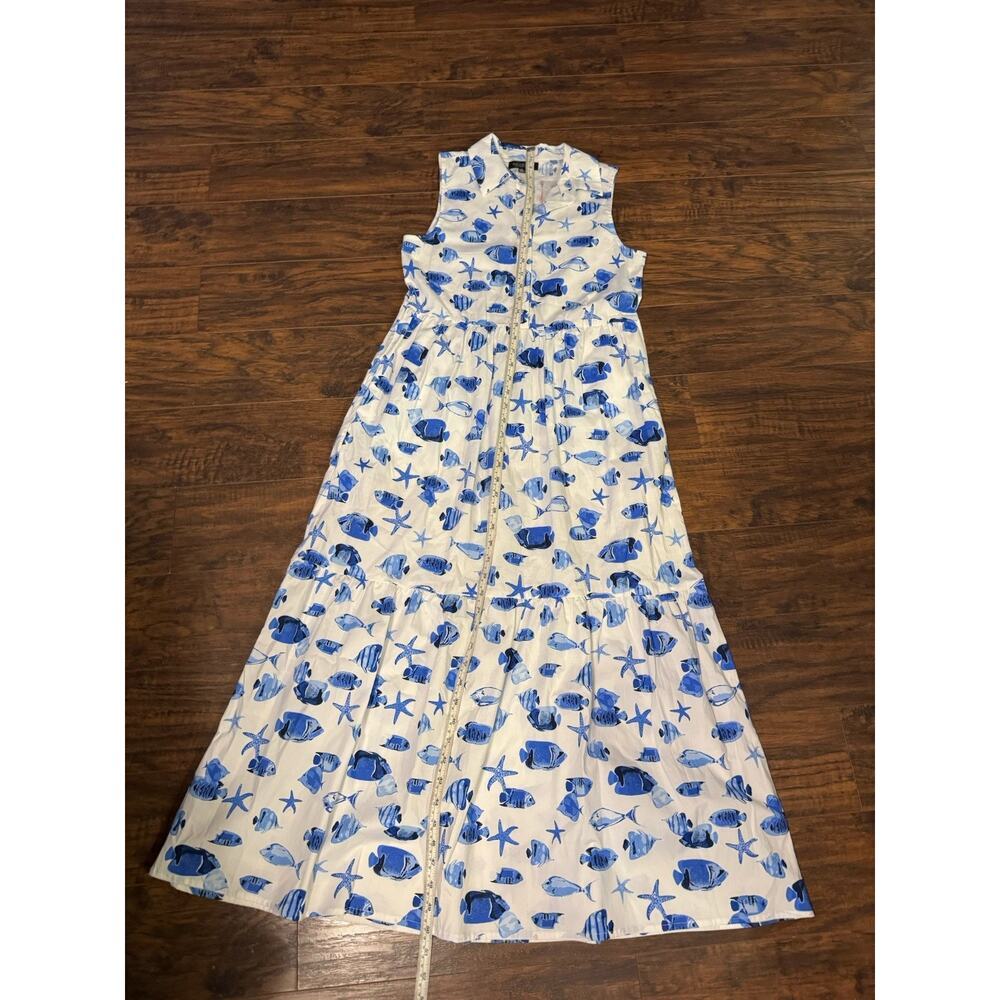 Rachel Zoe Dress Womens Fish Starfish Print Sleeveless Maxi Summer Beach Sz:XS - Picture 7 of 9
